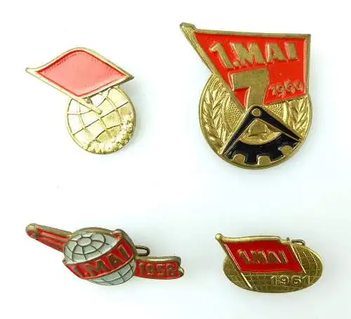 Konvolut 4 Abzeichen: 1. Mai 1960, 1962, 1958, 1961 e1617