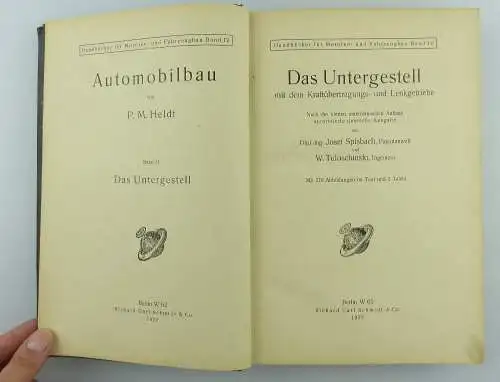 Buch: Automobilbau von P.M. Heldt Band II Das Untergestell 1922 e1023