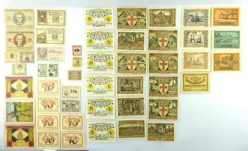 Verschiedene Serien Notgeld - 47 Scheine z.B. Weimar, Freiberg etc. e1014