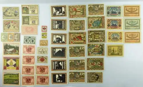 Verschiedene Serien Notgeld - 47 Scheine z.B. Weimar, Freiberg etc. e1014