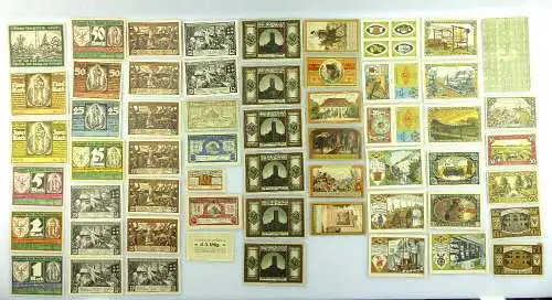 Verschiedene Serien Notgeld - 55 Scheine z.B. Genthin, Bitterfeld etc. e1011