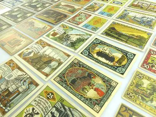 Verschiedene Serien Notgeld - 55 Scheine z.B. Genthin, Bitterfeld etc. e1011