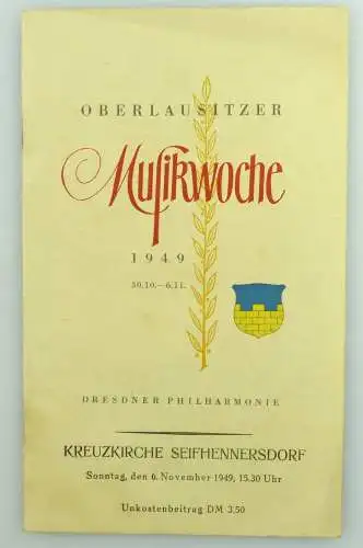 Heft Kreuzkirche Seifhennersdorf 1949 Musikwoche - Dresdner Philharmonie e867