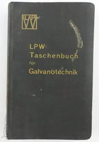 Buch: original altes Buch von 1936 LPW Taschenbuch für Galvanotechnik e853