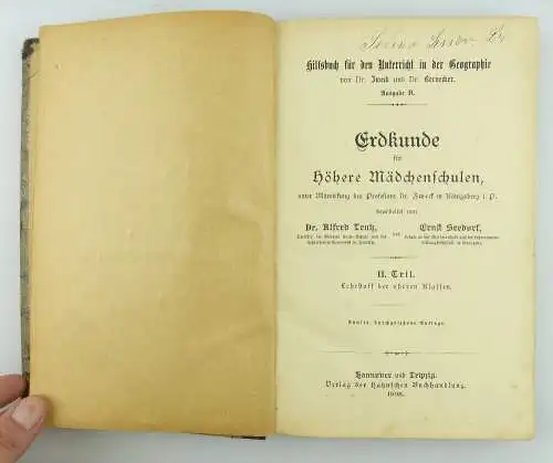 Buch: Erdkunde für höhere Mädchenschulen 2. Teil Hilfsbuch für Geographie e803