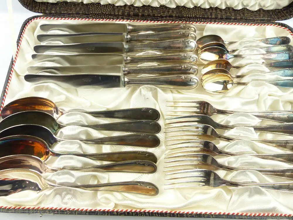 48 teiliges Smalcalda Besteck in 90/45er Silberauflage mit 2 Koffern e695 3