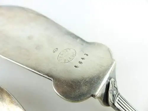 altes Fischvorlegebesteck Vorlegegabel und Vorlegemesser Silberauflage e513 