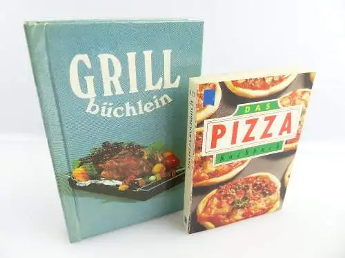 2 Minibücher: Das Pizza Kochbuch, Grillbüchlein über 50 Farbfotos e392