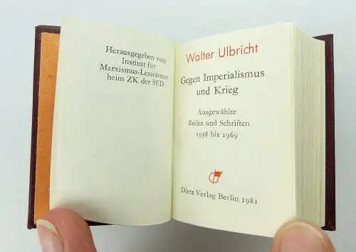 Minibuch: Walter Ulbricht, Gegen Imperialismus und Krieg, Dietz Berlin e317