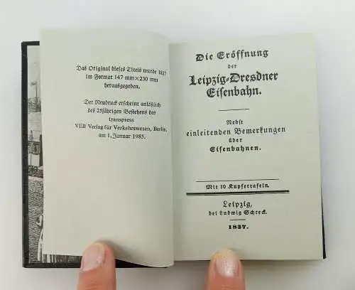 Minibuch: Eröffnung der Leizig Dresdner Eisenbahn VEB Verlag Verkehswesen e157