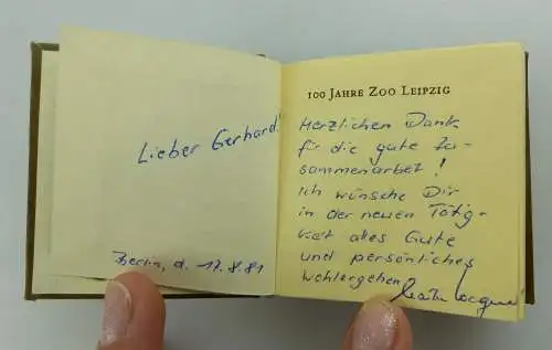 Minibuch: 100 Jahre Zoo Leipzig + mit handgeschriebener Widmung + 1978 e102