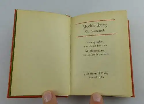 Minibuch: Mecklenburg ein Gästebuch VEB Hinstorff Verlag Rostock e058