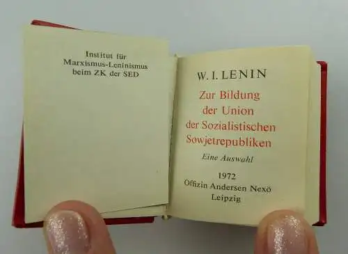 Minibuch : W.I.Lenin Zur Bildung der UdSSR  Dietz Verlag Berlin 1972 e056