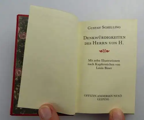 2 Minibücher: Denkwürdigkeiten des Herrn von H. Gustav Schilling e020