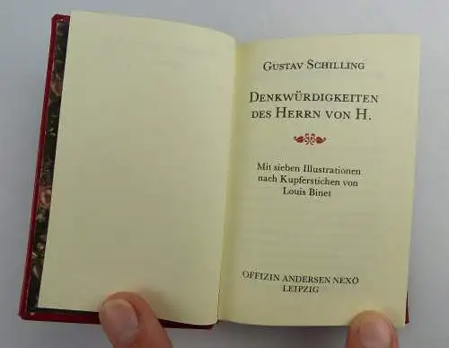 2 Minibücher: Denkwürdigkeiten des Herrn von H. Gustav Schilling e020