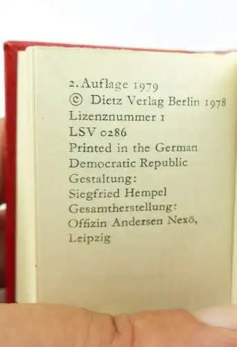 Minibuch Ernst Thälmann Geschichte der Politik Dietz Verlag Berlin 1979 r682