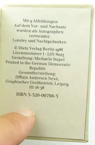 Minibuch : Franz Mehring, Heinrich Heine , Dietz Verlag Berlin 1986 /r665