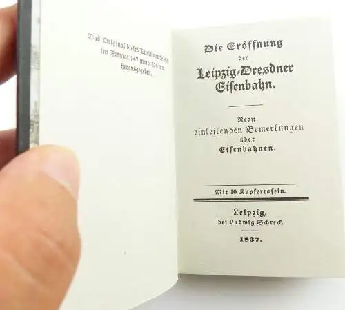 Minibuch Die Eröffnung der Leizig Dresdner Eisenbahn VEB Verlag Verkehsw r662