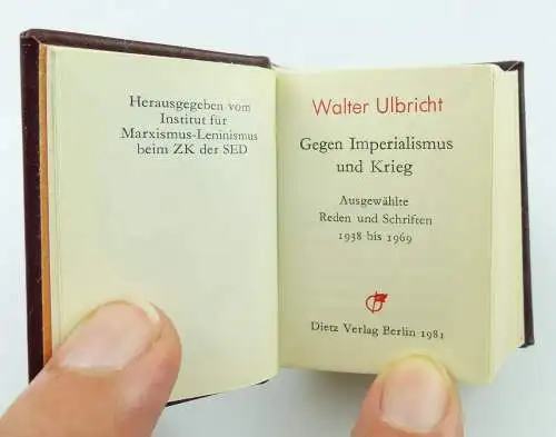 Minibuch: Walter Ulbricht, Gegen Imperialismus und Krieg, Dietz Berlin 1981/r601