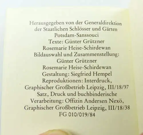 Minibuch : Cecilienhof , Graphischer Großbetrieb Leipzig 1984 / r629