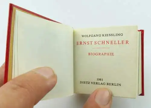 Minibuch : Ernst Schneller Biographie, Dietz Verlag Berlin 1981 /r636