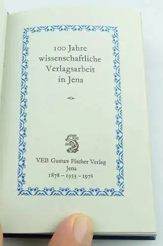 Minibuch 100 Jahre wissenschaftliche Verlagsarbeit  in Jena 1978 r556