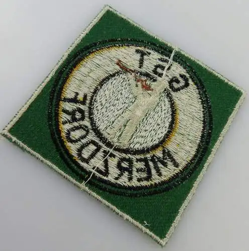 GST Abzeichen: GST Merzdorf, Aufnäher gestickt, ausgestanzt, besäumt, GST198-2