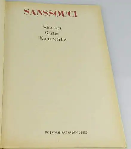 Buch : Sanssouci, Schlösser Gärten Kunstwerke, Druckhaus Kael-Marx-Stadt/rebu010