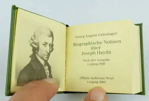 Minibuch : Biographische Notizen über Joseph Haydn, Graphischer Großb.1984 /r159