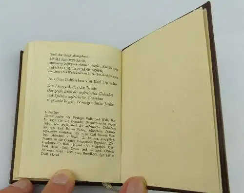 Minibuch: Unfriste Gedanken Aphorismen , Verlag Volk Welt Berlin 1978 / r023