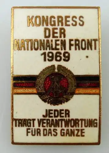 Abzeichen Kongress der Nationalen Front 1969 Jeder trägt Verantwortung Orden2271