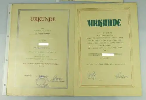 3 Urkunden: Ehrenurkunde 25jährige Mitgestaltung soz. Landwirtschaft Orden2003