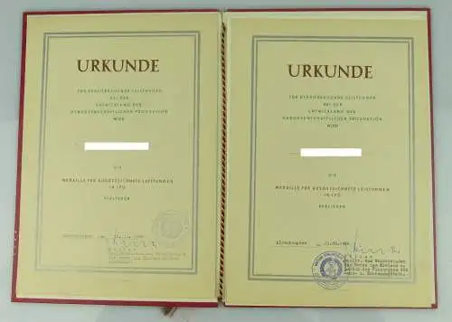 4 Urkunden: SED Ehrenurkunde 25jährige Treue, Medaille ausgezeichnete, Orden2002