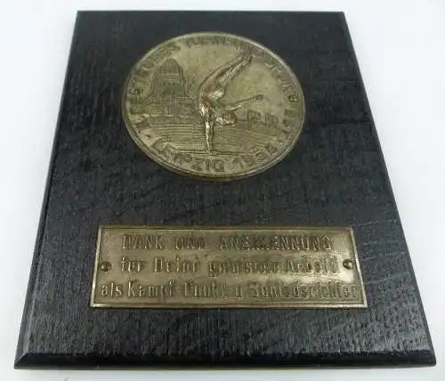 Medaille: II. Deutsches Turn- und Sportfest Leipzig 1956, Dank und An, Orden1755