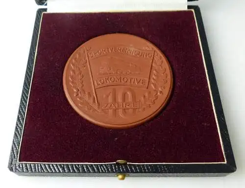 Meissen Medaille: DTSB Für gute Leistungen 1950-60 10 Jahre Lokomotive Orden1487