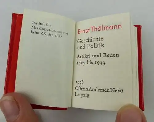 Minibuch: Ernst Thälmann Geschichte und Politik Dietz Verlag Berlin bu01000