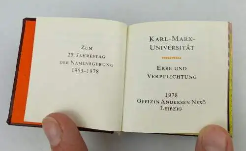 Minibuch: Karl-Marx-Universität Erbe und Verpflichtung bu0918