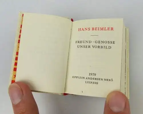 Minibuch Hans Beimler Freund Genosse Unser Vorbild bu0907