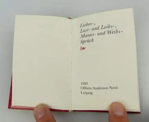 Minibuch: Liebes-, Lust- und Leibs-, Manns- und Weibs-Sprüch 1983 Leipzig bu0902