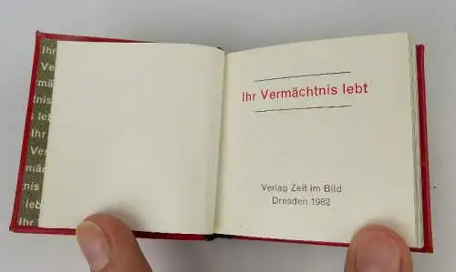 Minibuch: Ihr Vermächtnis lebt Verlag Zeit im Bild Dresden 1982 bu0895