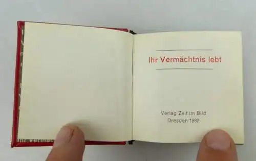 Minibuch Ihr Vermächtnis lebt Verlag Zeit im Bild Dresden 1982 bu0874