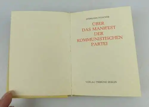 Minibuch Hermann Duncker Über das Manifest der kommunistischen Partei bu0790