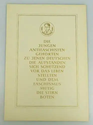 Gedenkblatt Artur Becker Die jungen Antifaschisten Briefmarken so175