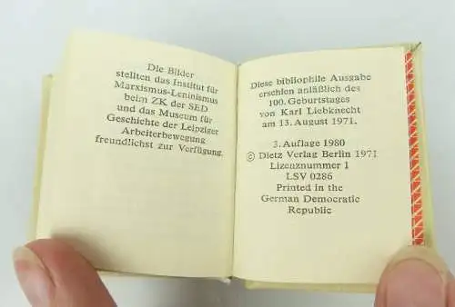 Minibuch: Karl Liebknecht Briefe aus dem Zuchthaus Dietz Verlag Berlin bu0725