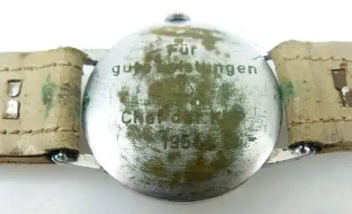 UMF Ruhla Herren Armbanduhr mit Widmung gute Leistungen Chef KVP 1954, Orden965