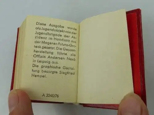 Minibuch Ernst Thälmann mit persönlicher handschriftlicher Widmung bu0638