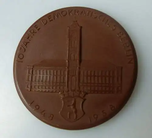 Meissen Medaille: 107 Jahre demokratisches Berlin 1948 1958 Sozialismus bu0627