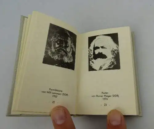 Minibuch: Karl Marx Porträts Illustrationen Plastiken Verlag Junge Welt bu0413