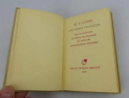 Minibuch: W. I. Lenin - Die große Initiative "zum 40. Geburtstag" bu0261