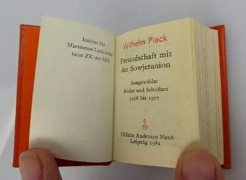 Minibuch: Freundschaft mit der Sowjetunion Wilhelm Pieck bu0238